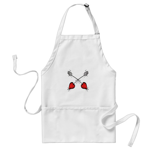 Crossed Strawberry Heart Arrows - Standard Apron (Front)