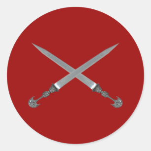 crossed swords crossed swords classic round sticker
