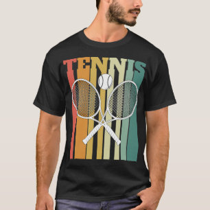 Crossed Tennis Rackets dribbling basketball  T-Shirt