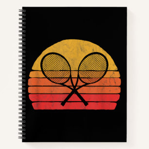 Crossed Tennis Racquets Retro 80s Sun Vintage Grap Notebook