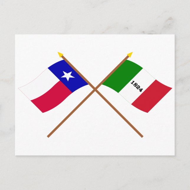Crossed Texas and Alamo Flags Postcard (Front)