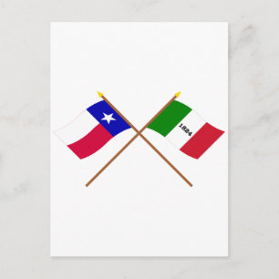 Crossed Texas and Alamo Flags Postcard