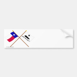 Crossed Texas and Gonzales Flags Bumper Sticker