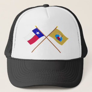 Crossed Texas and San Jacinto Flags Trucker Hat