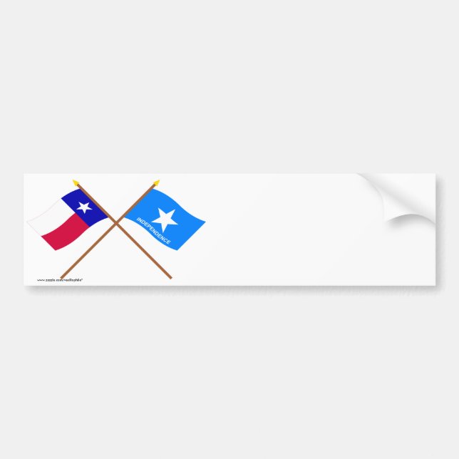 Crossed Texas and Scott's Independence Flags Bumper Sticker (Front)