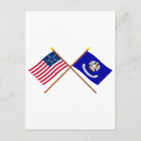 Crossed US 20-star and Louisiana State Flags