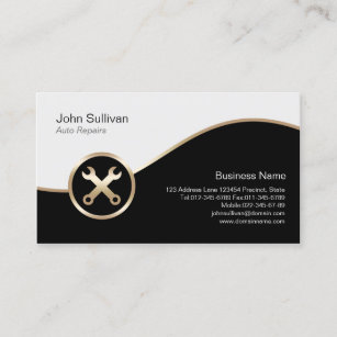 Crossed Wrench Icon Auto Repairs Business Card