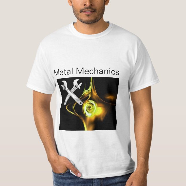 CROSSED WRENCHES METAL MECHANICS,PLUMBERS T-Shirt (Front)
