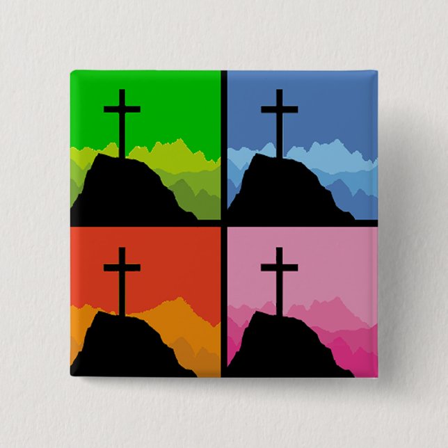Crosses 15 Cm Square Badge (Front)