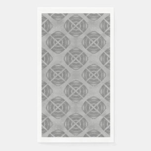 Crosses and Circles Grey Geometric Pattern Napkin
