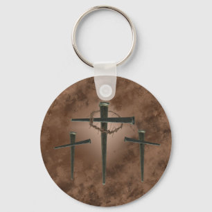 crosses and spikes key ring