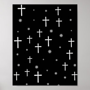 Crosses and Stars Pattern Poster