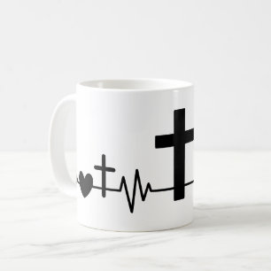 Crosses & Hearts Heartbeat Coffee Mug