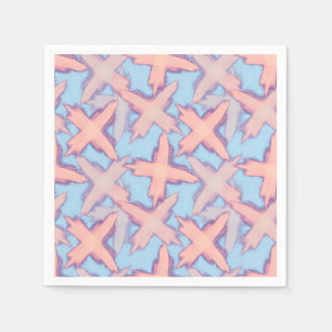 Crosses patchwork on blue. napkin