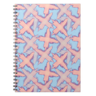 Crosses patchwork on blue. notebook