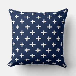Crosses Pattern - Indigo Cushion