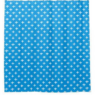 Crosses Pattern - White in Blue 009dea Shower Curtain
