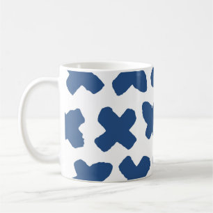 Crosses Shibori: Indigo Batik Pattern Coffee Mug