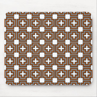 Crosses & Squares Orange - Mousepad