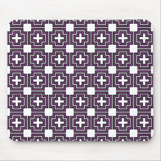 Crosses & Squares Purple - Mousepad