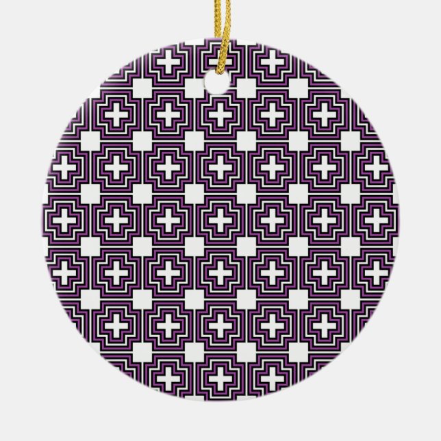 Crosses & Squares Purple - Ornament (Front)