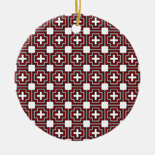Crosses & Squares Red - Ornament