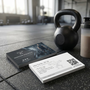 CrossFit Coach Business Modern metallic steel Card