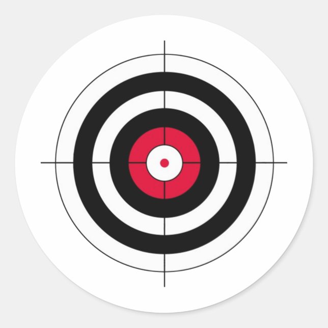 Crosshairs BullsEYE Target Classic Round Sticker (Front)