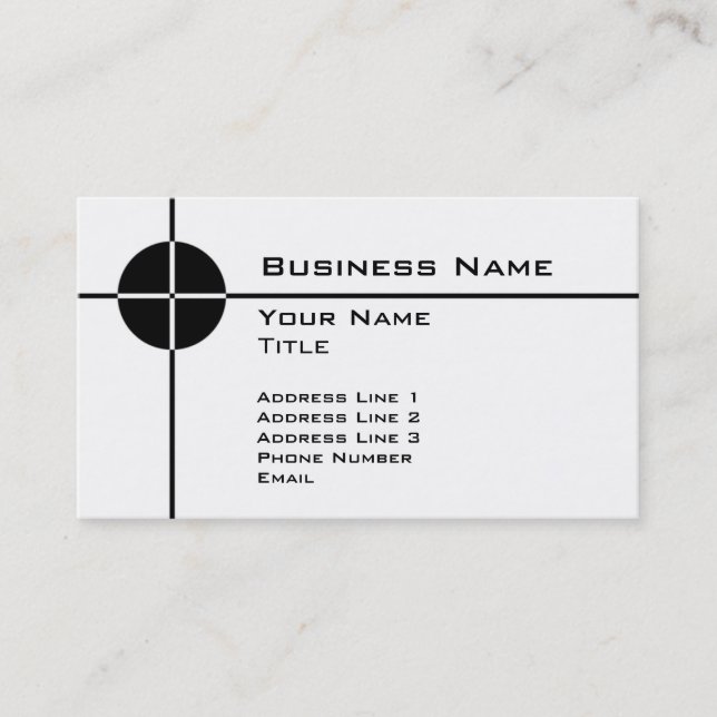 Crosshairs Business Card Template - Black (Front)
