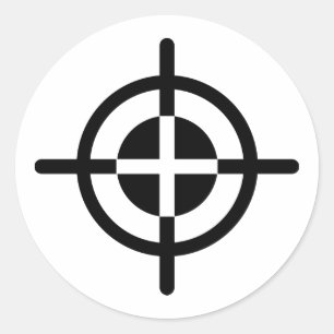 Crosshairs gun classic round sticker