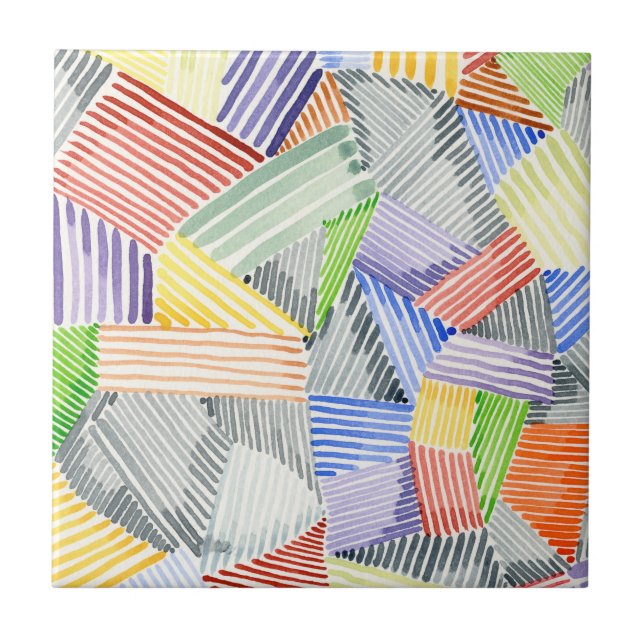 Crosshatch Quilt I Ceramic Tile (Front)