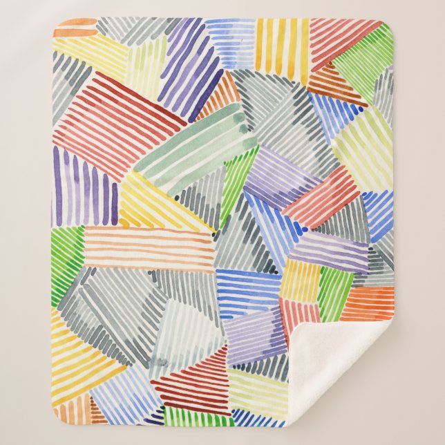 Crosshatch Quilt I Sherpa Blanket (Front)