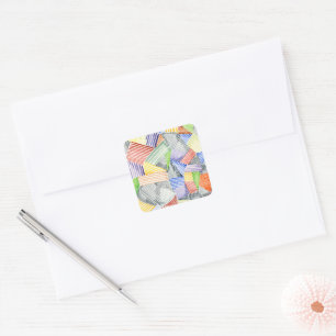 Crosshatch Quilt I Square Sticker