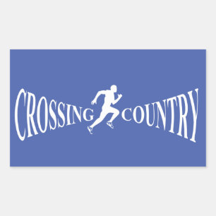 Crossing country rectangular sticker