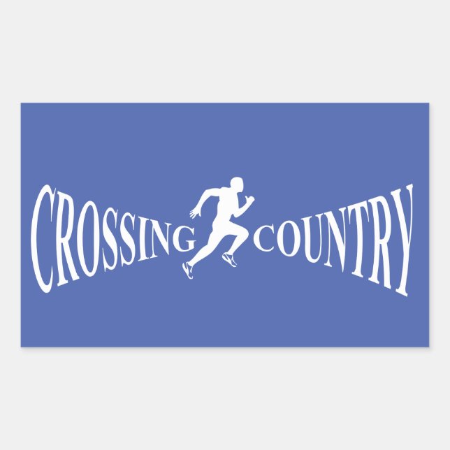 Crossing country rectangular sticker (Front)