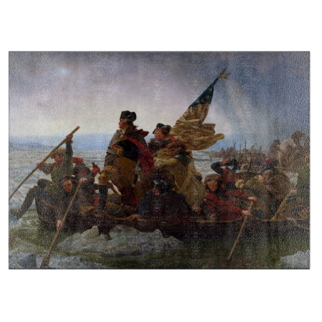Crossing Delaware 1776: General George Washington Cutting Board (Front)