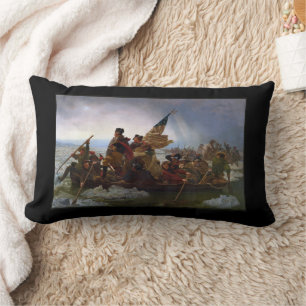 Crossing Delaware 1776: General George Washington Lumbar Cushion