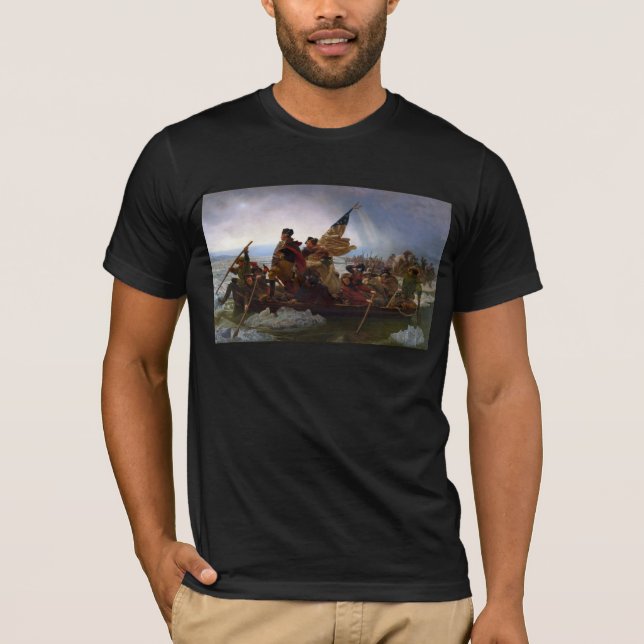 Crossing Delaware 1776: General George Washington T-Shirt (Front)