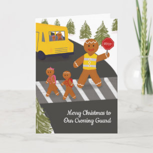 Crossing Guard Christmas Winter Thank You Card