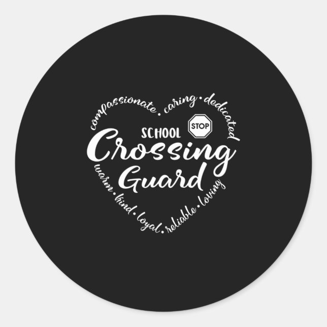 Crossing guard, school crossing guard classic round sticker (Front)