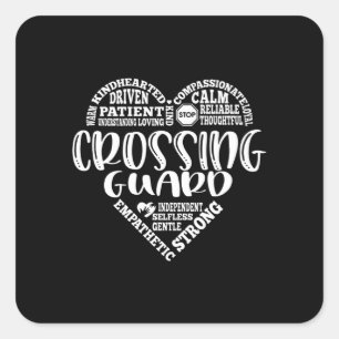 Crossing guard, school crossing guard square sticker