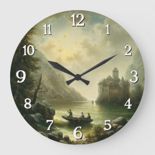 Crossing in a Moonlit Night – Albert Rieger Large Clock