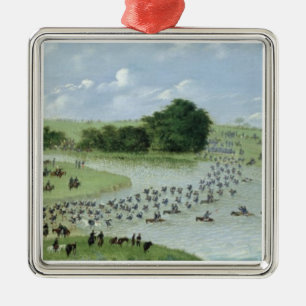 Crossing of the San Joaquin River, Paraguay, 1865 Metal Ornament