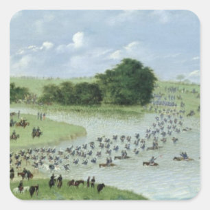 Crossing of the San Joaquin River, Paraguay, 1865 Square Sticker