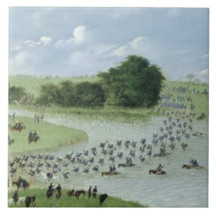 Crossing of the San Joaquin River, Paraguay, 1865 Tile