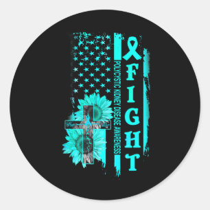 Crossing Polycystic Kidney Disease Awareness Classic Round Sticker