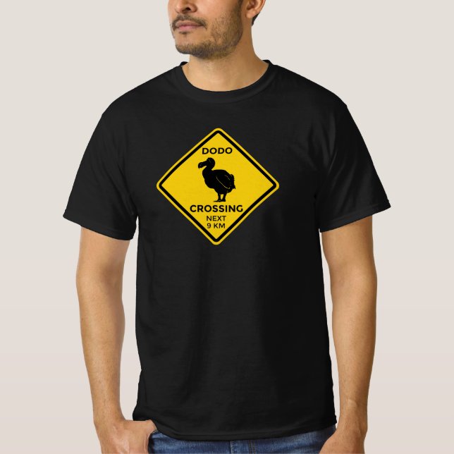 Crossing Road sign Dodo T-Shirt (Front)