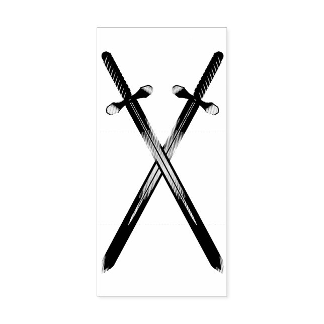 Crossing Swords Vertical Rubber Stamp (Imprint)