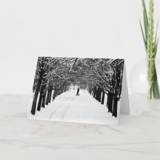 Crossing the avenue holiday card