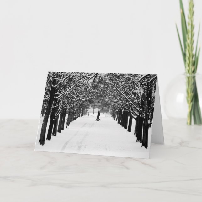 Crossing the avenue holiday card (Front)